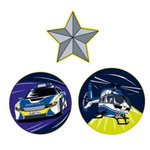 DerDieDas Wechselbuttons Set 3tlg Blue Laser