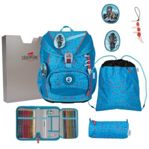 DerDieDas ErgoFlex Schulrucksack-Set 5tlg Blue Ice
