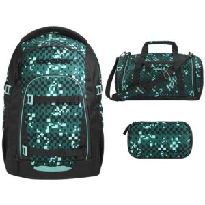 coocazoo MATE Schulrucksack-Set 3tlg Pixel Blox V2