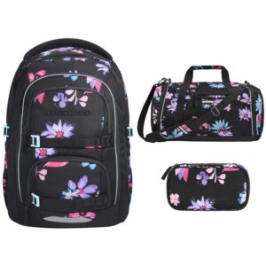 coocazoo PORTER Schulrucksack-Set 3tlg Floral Artnight V2