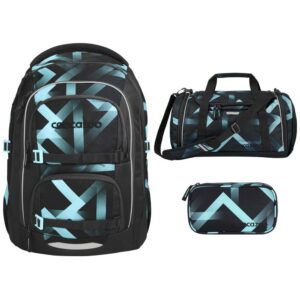 coocazoo PORTER Schulrucksack-Set 3tlg Laser Lights V2