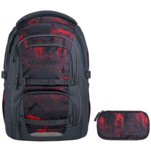 coocazoo PORTER Schulrucksack-Set 2tlg Broken Black