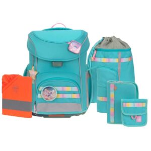 LÄSSIG Slim Unique Schulranzen-Set 7tlg Turquoise