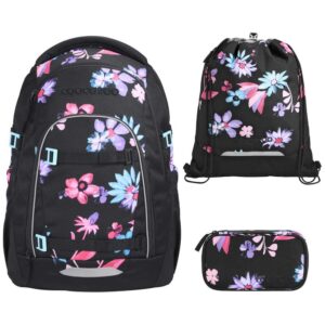 coocazoo MATE Schulrucksack-Set 3tlg mit TB Floral Artnight V2