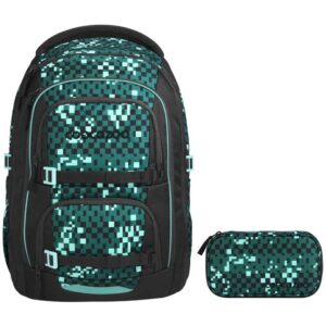 coocazoo PORTER Schulrucksack-Set 2tlg Pixel Blox V2