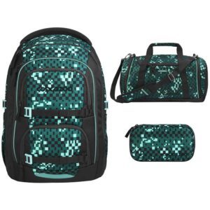 coocazoo PORTER Schulrucksack-Set 3tlg Pixel Blox V2