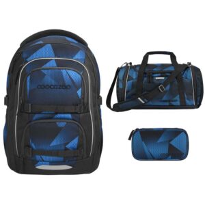 coocazoo PORTER Schulrucksack-Set 3tlg Electric Ice V2