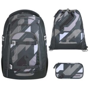 coocazoo MATE Schulrucksack-Set 3tlg mit TB Dark Race