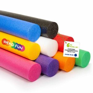 Schwimmnudel Poolnudel 6er SET 9 versch. Farben zur Auswahl 160 cm Poolnudel | WEKO FUN