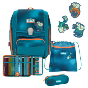 Scout Genius Schulranzen-Set 4tlg Seadragon