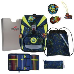 DerDieDas ErgoFlex Schulrucksack-Set 5tlg Neon Crazy