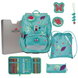 DerDieDas ErgoFlex Schulrucksack-Set 5tlg Butterfly Garden
