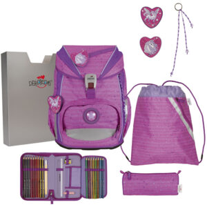 DerDieDas ErgoFlex Schulrucksack-Set 5tlg Purple Unicorn