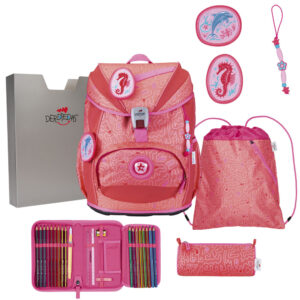 DerDieDas ErgoFlex Schulrucksack-Set 5tlg Coral Reef