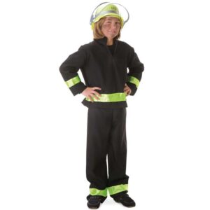 Fries Kinder-Kostüm Größe 128 Feuerwehrmann Schwar