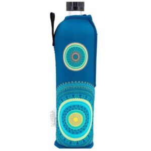 Doras Glasflasche mit Neoprenbezug 500 ml Mandala