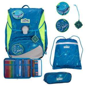 Scout Alpha Schulranzen-Set 4tlg Deep Sea