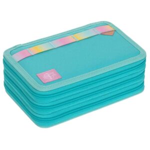 LÄSSIG 3-Fach Federmäppchen Unique Turquoise
