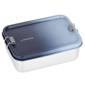 LÄSSIG Edelstahl Brotdose Solid Dark Blue/Light Blue