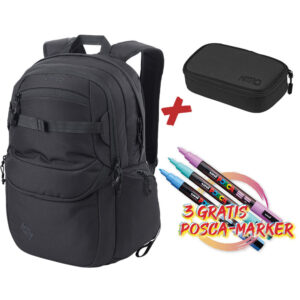Nitro & Posca Future Hero Rucksack-Set 3tlg True Black