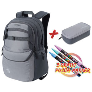 Nitro & Posca Future Hero Rucksack-Set 3tlg Graphite