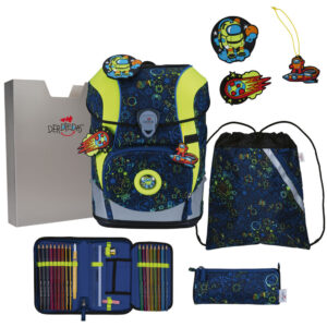 DerDieDas ErgoFlex Tiny Schulranzen-Set 5tlg Neon Crazy