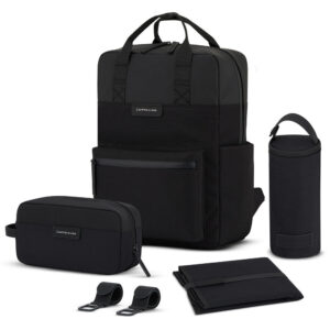 Kapten & Son Bergen Pro Diaper Wickelrucksack-Set All Black