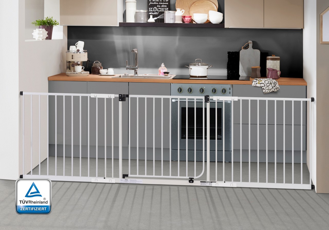 IMPAG® Absperrgitter Easy Step mit breiter Tür 83 - 312 cm""